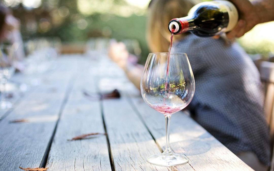 Wine Poured in Long-stem Glass