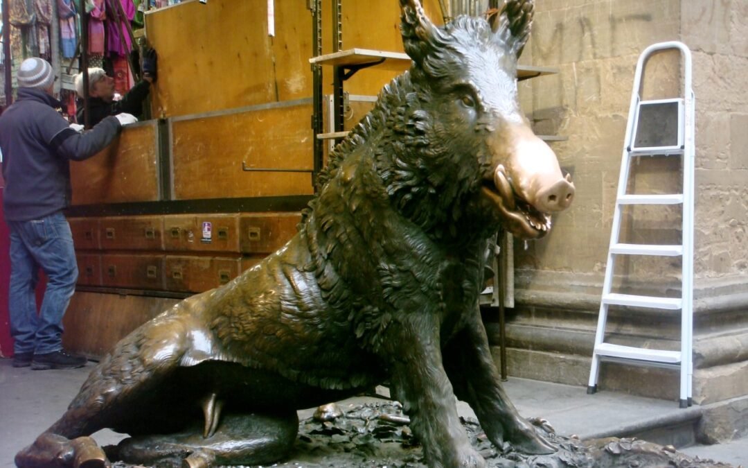 Il Porcellino, the bronze boar statue at Mercato Nuovo, Florence
