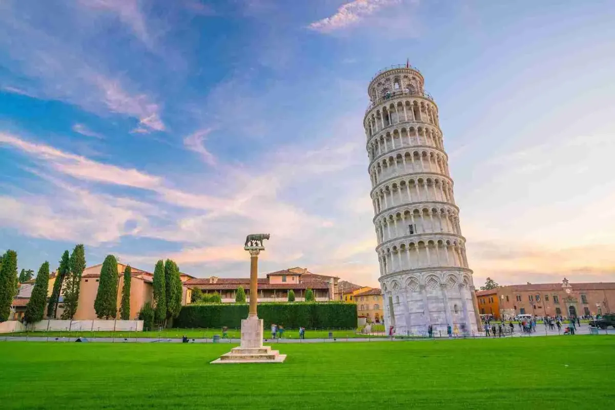 The Leaning Tower of Pisa in Piazza dei Miracoli, Tuscany