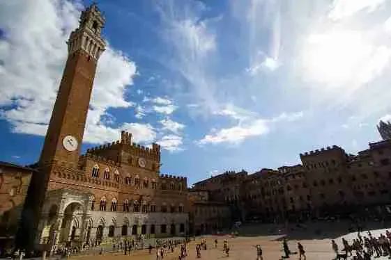 Piazza del Campo and the Torre del Mangia in Siena, Tuscany